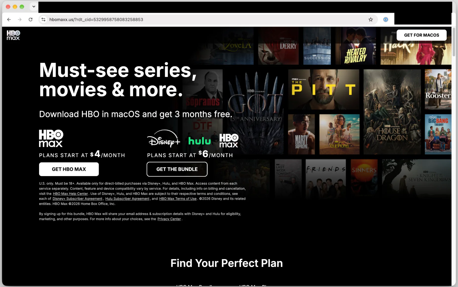 Fake HBO Max download page hosted at hbomaxx.us