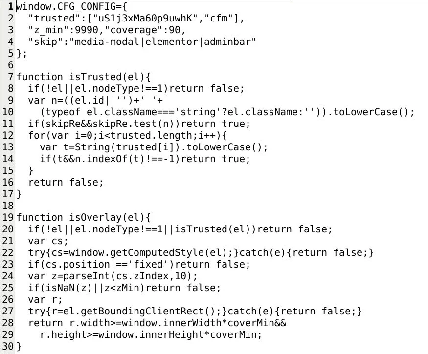 Cleanup configuration, trusted-name test and full-screen panel size test